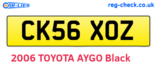 CK56XOZ are the vehicle registration plates.