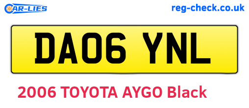 DA06YNL are the vehicle registration plates.