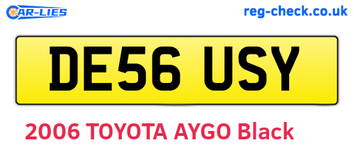 DE56USY are the vehicle registration plates.