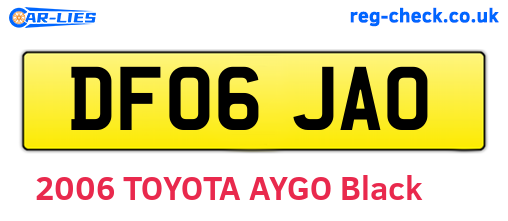 DF06JAO are the vehicle registration plates.