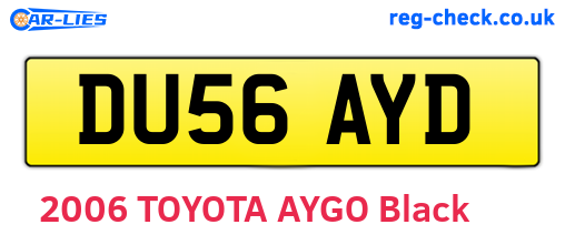 DU56AYD are the vehicle registration plates.