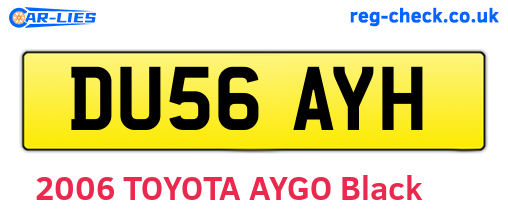 DU56AYH are the vehicle registration plates.