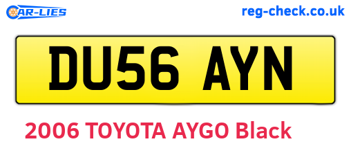 DU56AYN are the vehicle registration plates.