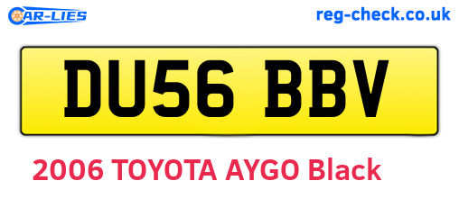 DU56BBV are the vehicle registration plates.