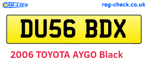 DU56BDX are the vehicle registration plates.