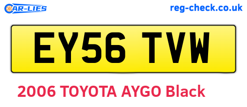 EY56TVW are the vehicle registration plates.