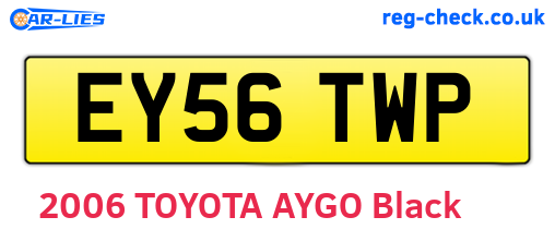 EY56TWP are the vehicle registration plates.
