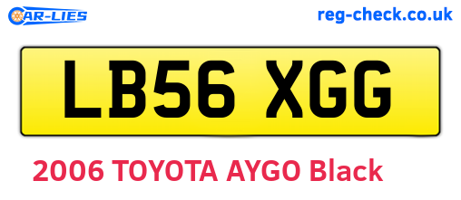 LB56XGG are the vehicle registration plates.