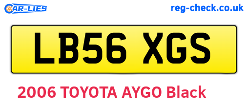 LB56XGS are the vehicle registration plates.