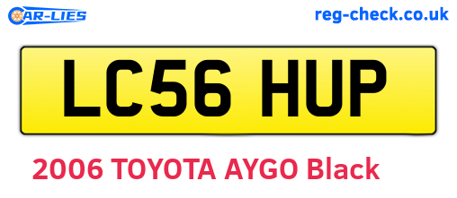 LC56HUP are the vehicle registration plates.