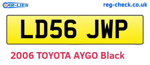 LD56JWP are the vehicle registration plates.