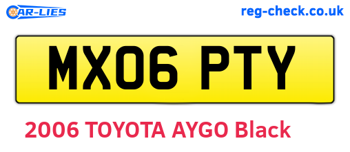MX06PTY are the vehicle registration plates.