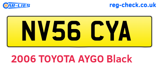 NV56CYA are the vehicle registration plates.