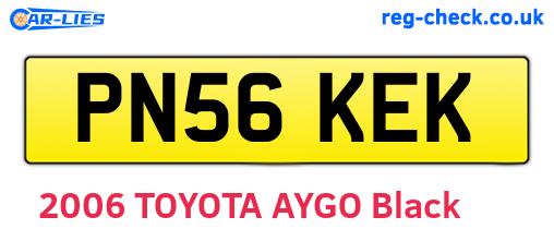 PN56KEK are the vehicle registration plates.