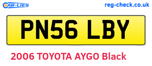 PN56LBY are the vehicle registration plates.