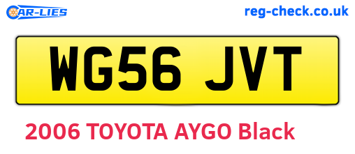 WG56JVT are the vehicle registration plates.