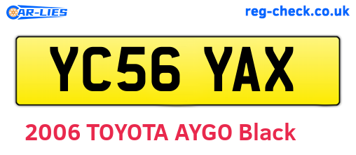 YC56YAX are the vehicle registration plates.