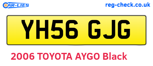 YH56GJG are the vehicle registration plates.