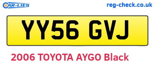 YY56GVJ are the vehicle registration plates.