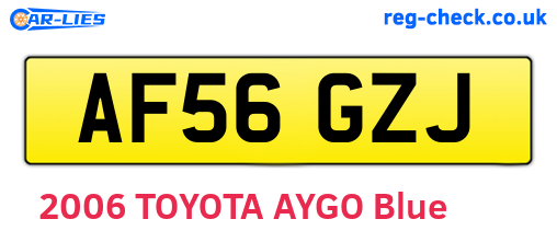 AF56GZJ are the vehicle registration plates.