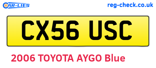 CX56USC are the vehicle registration plates.