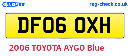 DF06OXH are the vehicle registration plates.