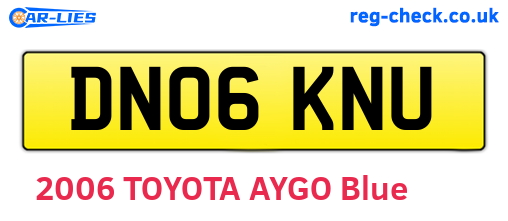 DN06KNU are the vehicle registration plates.