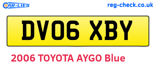 DV06XBY are the vehicle registration plates.