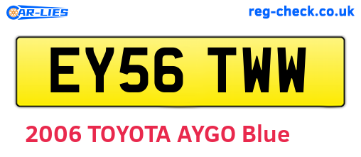EY56TWW are the vehicle registration plates.