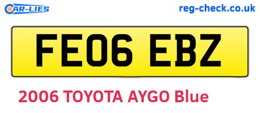 FE06EBZ are the vehicle registration plates.
