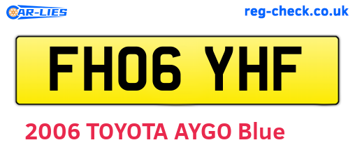FH06YHF are the vehicle registration plates.