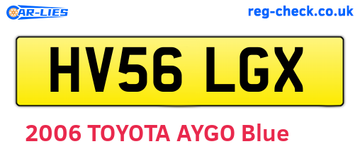 HV56LGX are the vehicle registration plates.