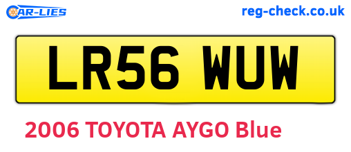 LR56WUW are the vehicle registration plates.