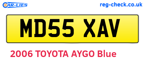 MD55XAV are the vehicle registration plates.