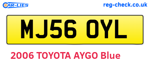MJ56OYL are the vehicle registration plates.