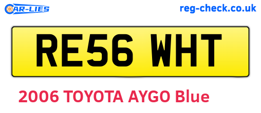 RE56WHT are the vehicle registration plates.