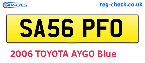 SA56PFO are the vehicle registration plates.