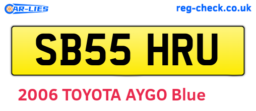 SB55HRU are the vehicle registration plates.
