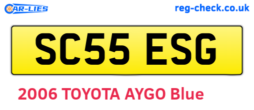 SC55ESG are the vehicle registration plates.