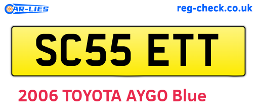 SC55ETT are the vehicle registration plates.