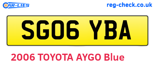 SG06YBA are the vehicle registration plates.