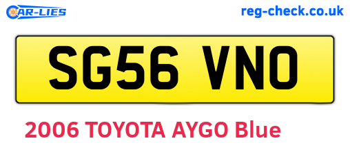 SG56VNO are the vehicle registration plates.
