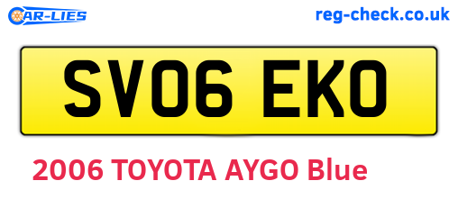 SV06EKO are the vehicle registration plates.