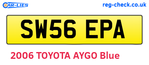 SW56EPA are the vehicle registration plates.