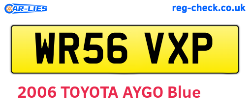 WR56VXP are the vehicle registration plates.