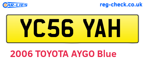 YC56YAH are the vehicle registration plates.