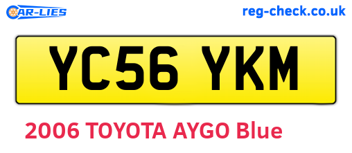 YC56YKM are the vehicle registration plates.