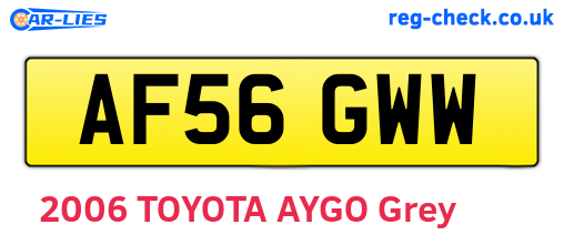 AF56GWW are the vehicle registration plates.