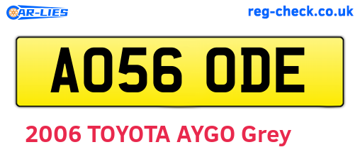 AO56ODE are the vehicle registration plates.