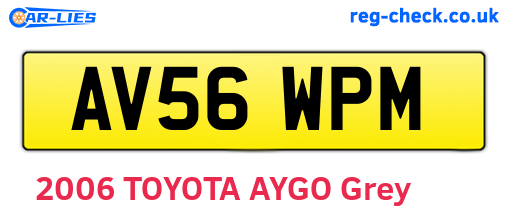 AV56WPM are the vehicle registration plates.